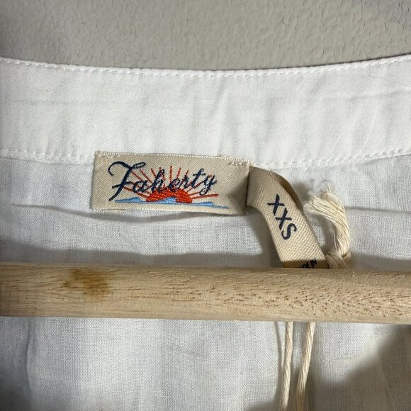 Faherty Enna Button Up Blouse Top Womens XXS White Boho Flowy Organic Cotton NWT - Picture 8 of 16